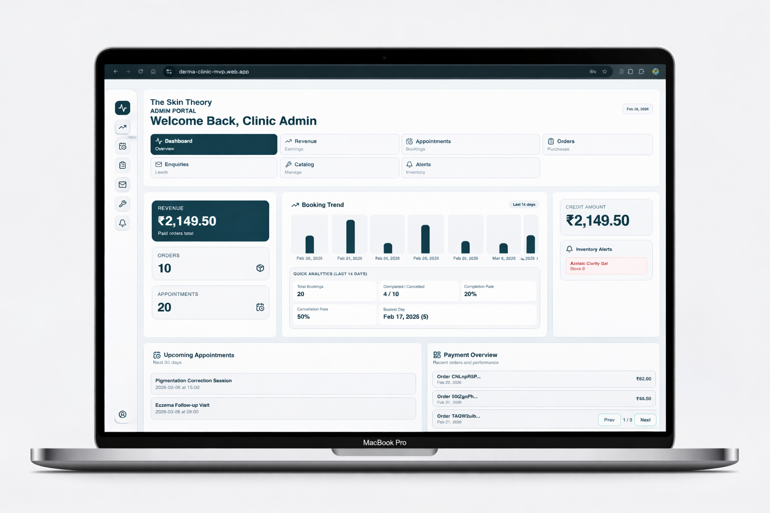 Derma SaaS Dashboard